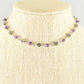 Tibetan Silver Flower and Amethyst Choker Necklace displayed on a bust.