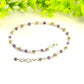 Tibetan Silver Flower and Amethyst Choker Necklace with clasp and a cute little dangle.