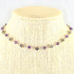 Close up of Tibetan Silver Flower and Amethyst Choker Necklace.
