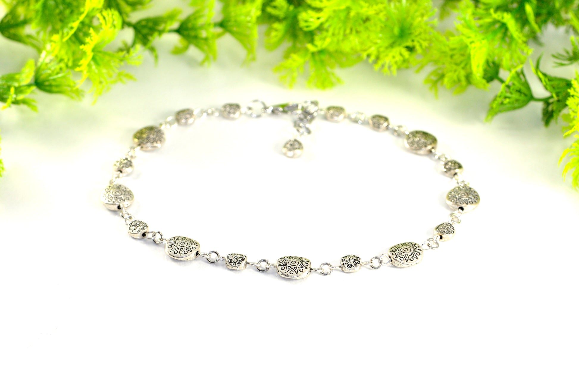 Tibetan Silver Star Sun and Moon Choker Necklace for women.