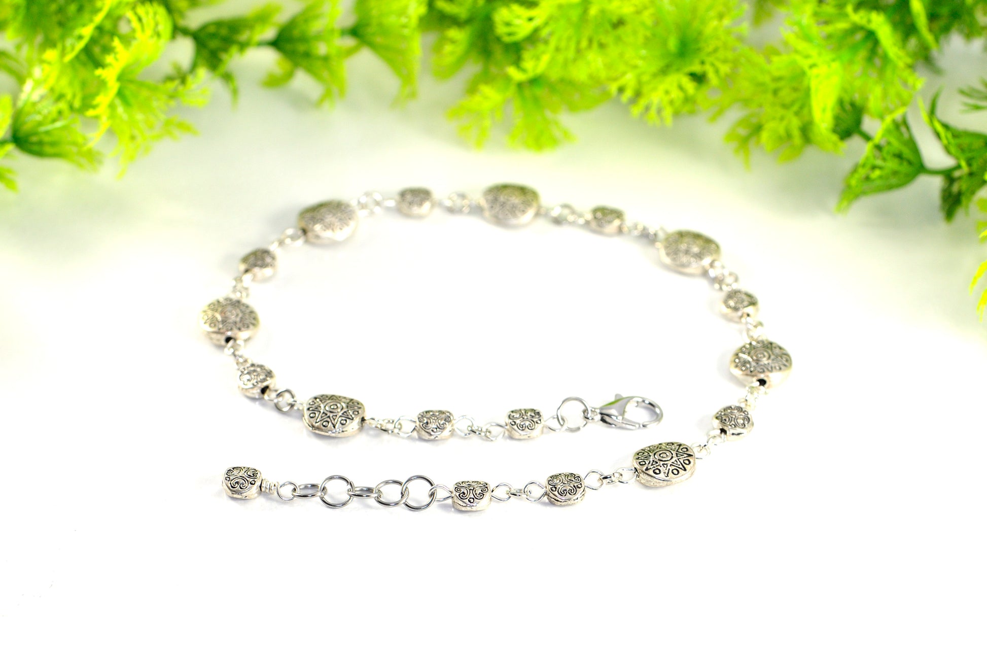 Tibetan Silver Star Sun and Moon Choker Necklace with clasp and a cute little dangle.