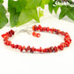 Natural Red Coral Chip Anklet.
