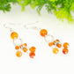 Statement Carnelian Crystal Chandelier Earrings.