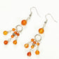 Top view of Statement Carnelian Crystal Chandelier Earrings.