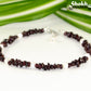 Natural Garnet Crystal Chip and Pearl Anklet.