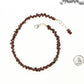 Natural Garnet Crystal Chip Choker Necklace beside a dime